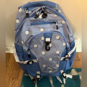High Sierra Light Blue Backpack with White Dots